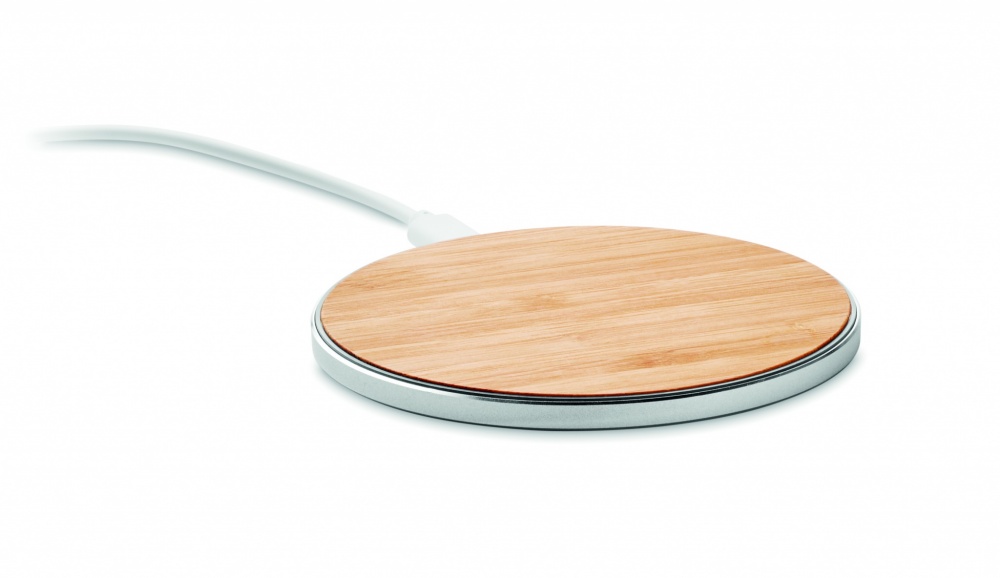 Logo trade corporate gifts image of: Bamboo wireless charger 10W DESPAD
