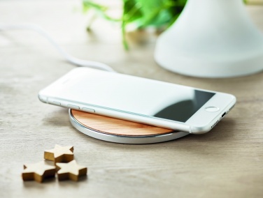 Logotrade promotional item image of: Bamboo wireless charger 10W DESPAD