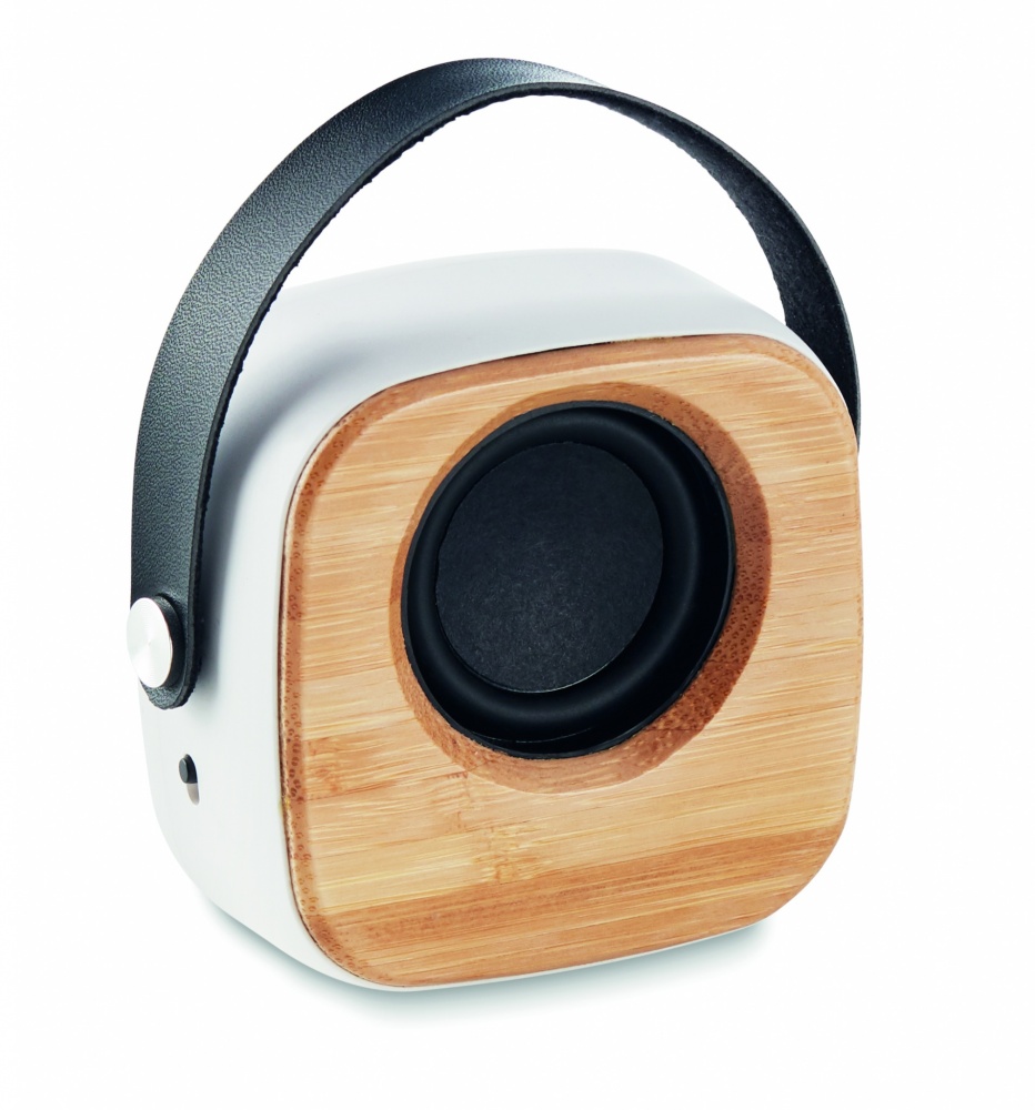 Logotrade promotional products photo of: Speaker 3W with bamboo front side