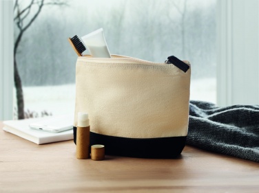 Logo trade business gifts image of: Bicolour cotton cosmetic bag
