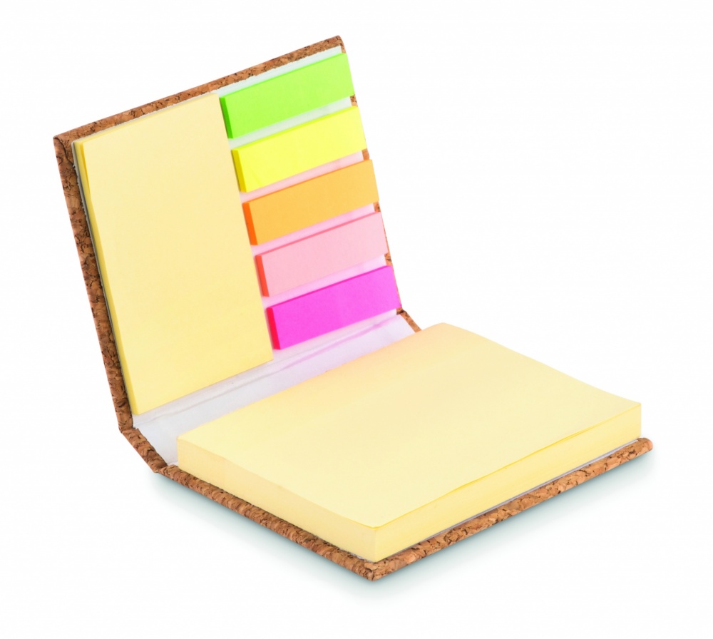 Logo trade advertising product photo of: Cork sticky note memo pad