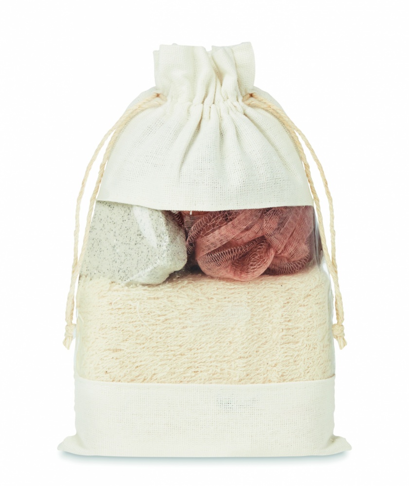 Logotrade promotional merchandise image of: Bath set in cotton pouch