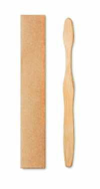 Logo trade promotional merchandise image of: Bamboo toothbrush in Kraft box