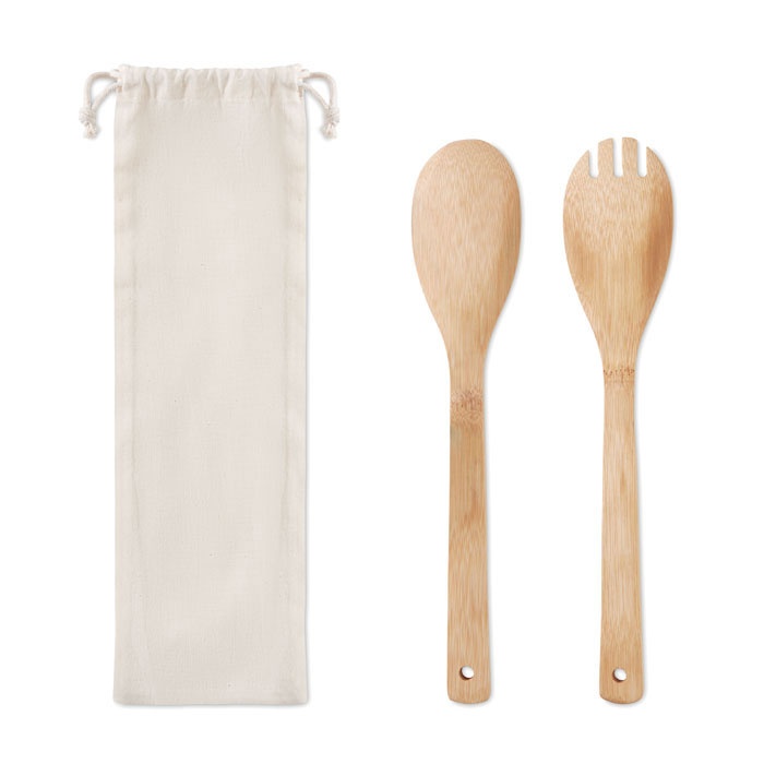 Logo trade corporate gift photo of: Set bamboo utensils salad