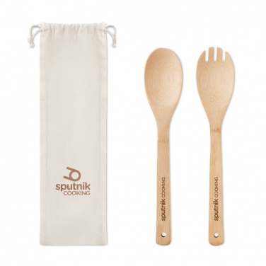 Logo trade promotional items picture of: Set bamboo utensils salad