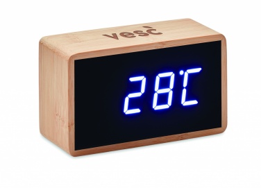 Logotrade promotional merchandise picture of: LED alarm clock bamboo casing Düsseldorf