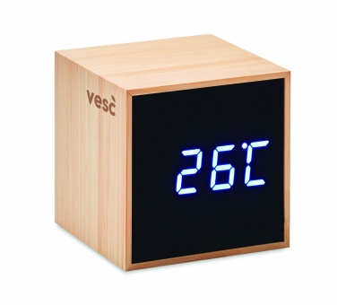 Logo trade promotional gifts picture of: LED alarm clock bamboo casing Dortmund