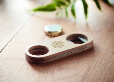 Logo trade promotional items picture of: Oval Bamboo bottle opener VALBAMPER