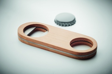 Logo trade business gifts image of: Oval Bamboo bottle opener VALBAMPER
