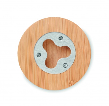 Logo trade promotional giveaways image of: Bamboo bottle opener/ coaster DAKAI