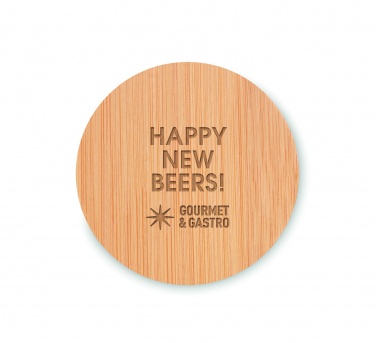 Logo trade corporate gifts image of: Bamboo bottle opener/ coaster DAKAI
