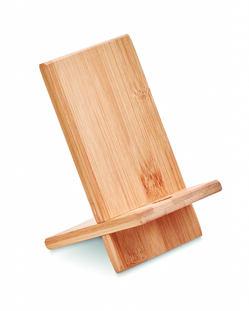 Logotrade promotional product picture of: Bamboo phone stand/ holder WHIPPY