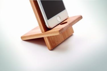 Logo trade corporate gifts image of: Bamboo phone stand/ holder WHIPPY