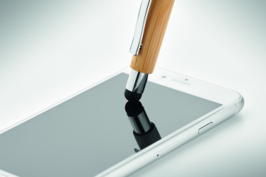 Logo trade business gift photo of: Bamboo ballpoint pen with blue ink