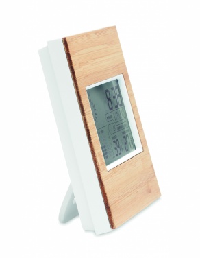 Logotrade advertising products photo of: Weather station bamboo front TURKU