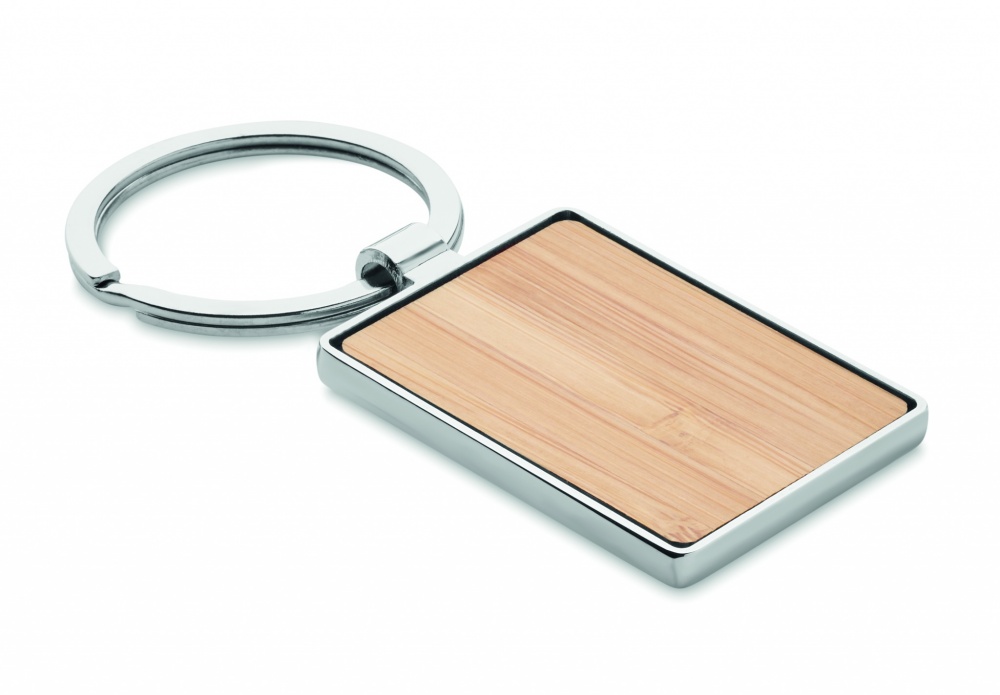 Logotrade advertising product picture of: Rectangular key ring bamboo WEST