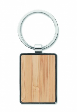 Logotrade promotional products photo of: Rectangular key ring bamboo WEST