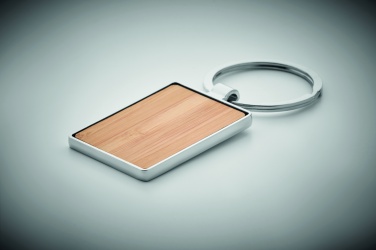 Logotrade promotional merchandise picture of: Rectangular key ring bamboo WEST