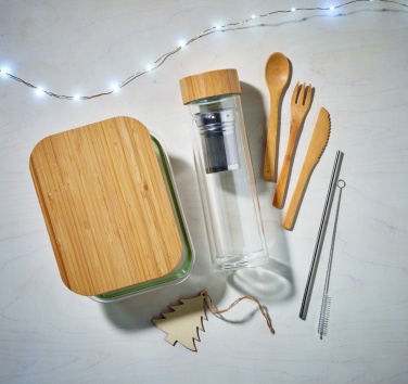 Logo trade promotional gift photo of: Glass lunchbox with bamboo lid