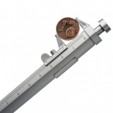 Logo trade advertising products picture of: Plastic ballpen with sliding calliper PRESCOT