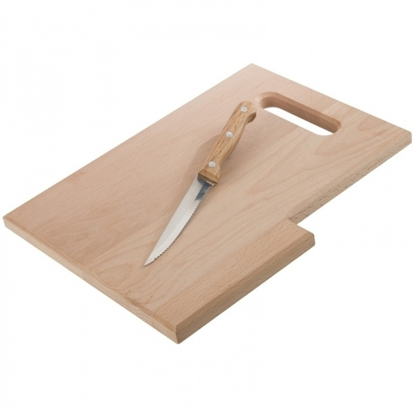 Logo trade business gifts image of: Wooden board with knife LIZZANO