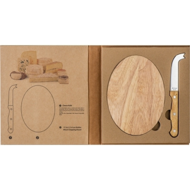Logo trade promotional gifts image of: Cheese chopping board with knife GOUDA