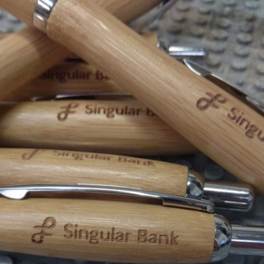 Logo trade corporate gifts image of: Wooden ballpen BRENTWOOD
