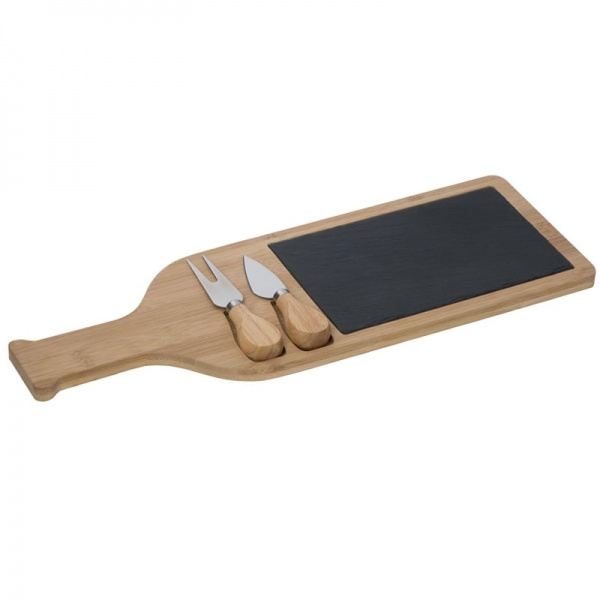 Logotrade promotional merchandise photo of: Cheese chopping board with slate plate CALAIS