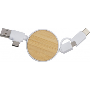 Logotrade promotional gift image of: Bamboo charging cable GRONINGEN