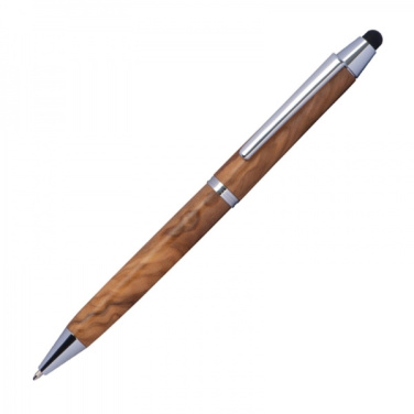 Logo trade promotional merchandise picture of: Wooden ballpen with touch function ERFURT