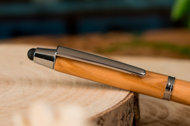 Logo trade promotional products picture of: Wooden ballpen with touch function ERFURT