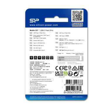 Logotrade promotional item image of: PENDRIVE SILICON POWER MOBILE - C07 3.2 32GB