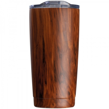 Logo trade promotional products picture of: Stainless steel mug with wooden look COSTA RICA 550 ml