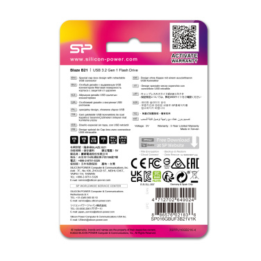 Logo trade corporate gift photo of: Pendrive Silicon Power Blaze B21 3.1