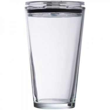 Logo trade promotional merchandise image of: Glass mug with lid WATTENSCHEID 400 ml