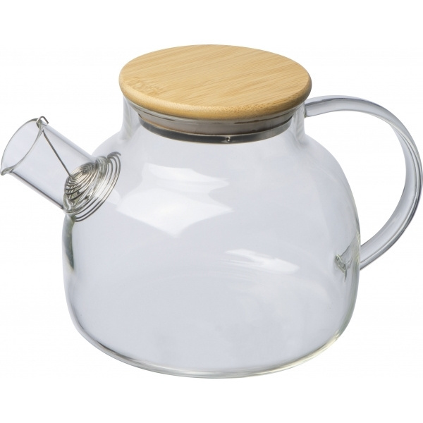 Logotrade promotional giveaways photo of: Glass jug with bamboo lid FRANKFURT 1000ml