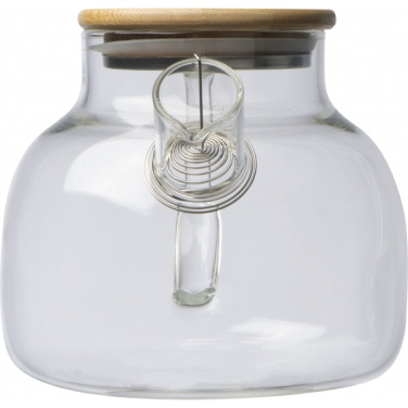 Logo trade advertising products picture of: Glass jug with bamboo lid FRANKFURT 1000ml