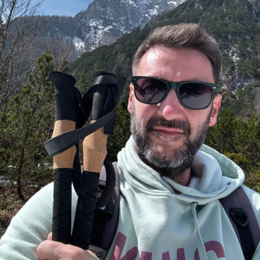 Logo trade business gifts image of: Trekking poles DENALI Schwarzwolf