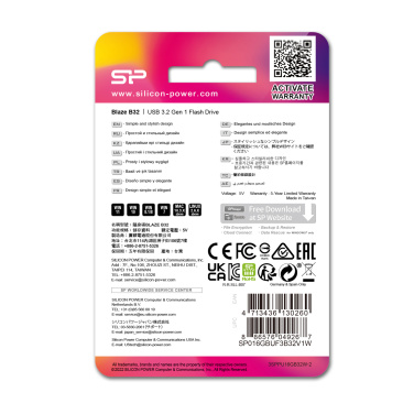 Logo trade promotional merchandise picture of: PENDRIVE SILICON POWER B32 3.2