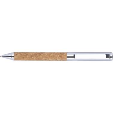 Logo trade corporate gift photo of: Twist-ballpen metal and cork LILLEHAMMER