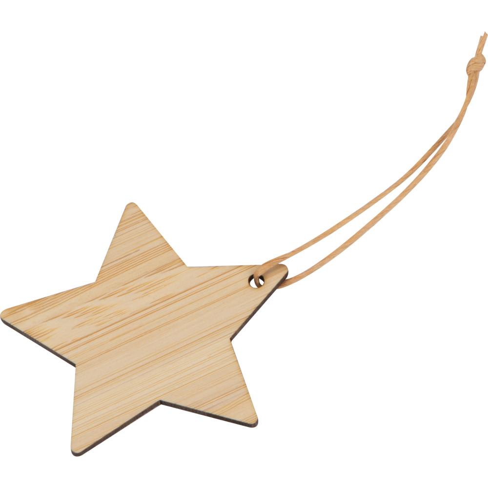Logo trade corporate gift photo of: Bamboo star pendant FOGGIA