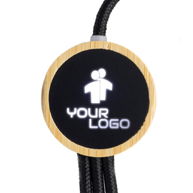 Logotrade corporate gifts photo of: 3-in-1 cable with elighted logo in a wooden casing, LH-ZMU06