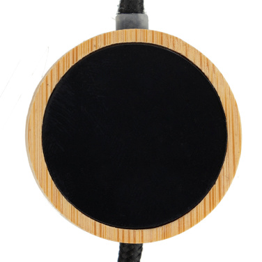 Logo trade promotional gift photo of: 4in1 long wooden cable with elighted logo for engraving