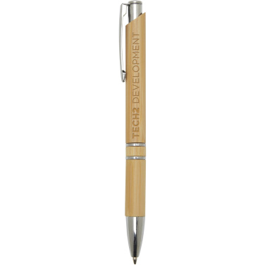 Logotrade promotional item image of: Wicker bamboo ballpoint pen