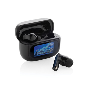 Logo trade promotional merchandise image of: Airtune RCS recycled plastic ANC earbuds with touch screen