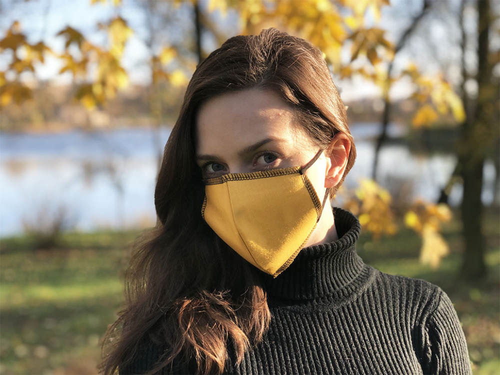 Logo trade promotional merchandise image of: BLACK-BLACK cotton face mask 140116500