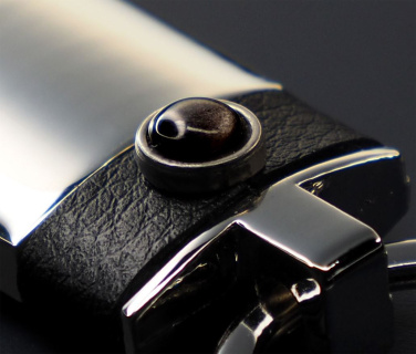 Logotrade corporate gift image of: Obsidian stone Keyring 1298095