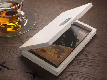 Logo trade promotional giveaways image of: Wooden bill box 1816121