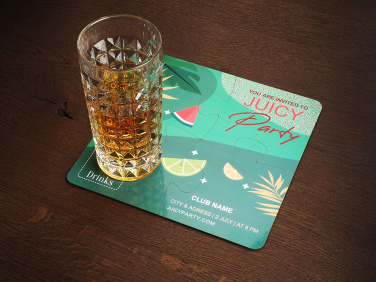 Logo trade promotional merchandise image of: Set of 4 PUZZLE glass coasters 1835117