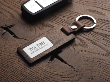 Logo trade corporate gifts image of: Wooden keyring 1853121